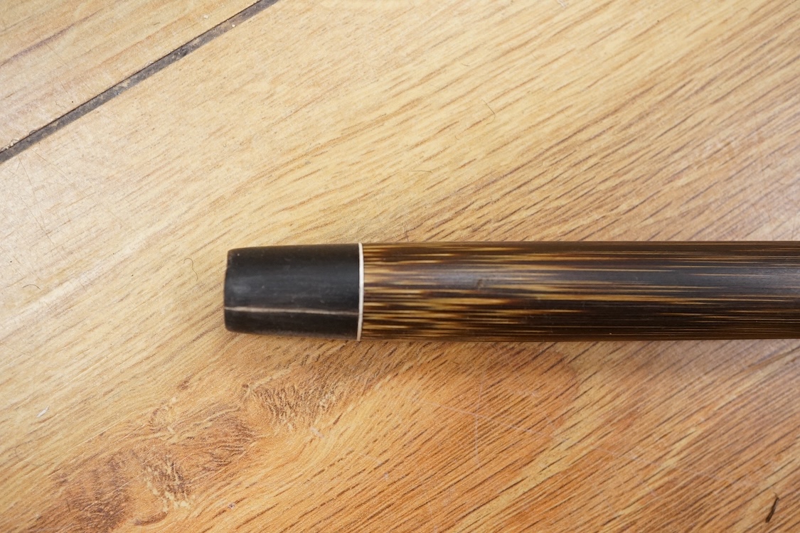 A bamboo walking stick with zitan? handle, 90cm